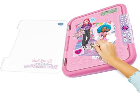 VTech KidiSecrets 365 – Mein geheimes Tagebuch, interaktives Tagebuch für Mädchen mit Sprachaufzeichnung, Tagebuch mit LCD-Bildschirm und Geheimcode, italienische Sprache, Batterien im Lieferumfang