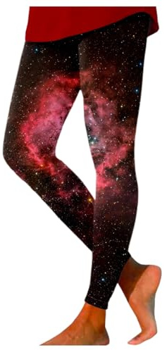 Nuqqichongtian Galaxy Costume da donna, Galaxy Leggings da donna, a vita alta, con stampa colorata, leggings da yoga, pantaloni elasticizzati, pantaloni da yoga, pantaloni da render con glitter