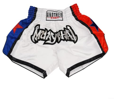 Short de boxe unisexe, short de combat MMA, Muay Thai, tissu mélangé de fibres de qualité, taille élastique, design respirant pour homme et femme (taille L, blanc)