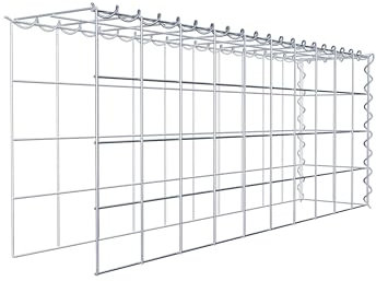 GABIONA Cesta de piedra rectangular de 10 x 10 cm, profundidad de 20 cm, cesta de cultivo tipo 4, cierre de espiral, galvanizada (100 x 40 x 20 cm)