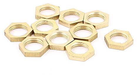 sourcing map 10 Stk 1/8BSP Innengewinde Messing Rohrverschraubung Sechskantschloss Mutter de