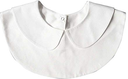 Juland Collar Falso de Dama Blusa Media Camisa Cuello Falso Desmontable Camisa OL Joker Collar Decorativo Corbata de Gargantilla de algodón con Cuello de Dickey Ronda de Solapa Falsa - Blanco