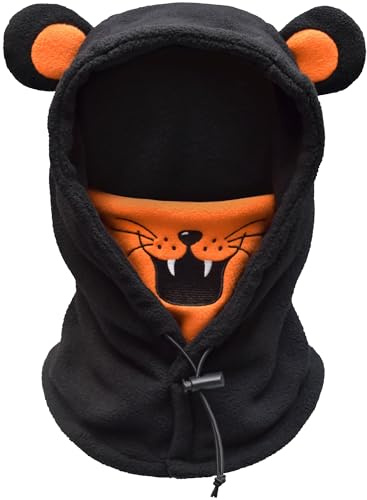 Kids Balaclava Ski Mask, Boys/Girls Washable Fleece Winter Hat with Face Cover for Windproof,Tiger,M