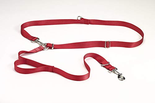 HK-9 Designs Hands Free Leash for Hiking, Walking, Running. Adjustable in Length and Over Your Shoulder, Comfortable for Your Heights and Your Dog Size. with Unique Traffic Handle for Better Control.
