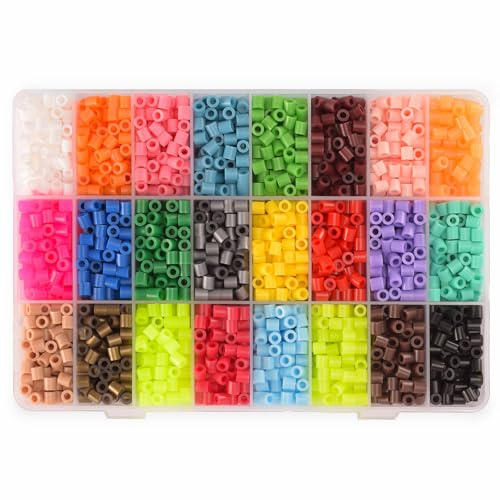 Vaessen Creative Perline a Fusione, Mix di 24 Colori, Set di 5000 Pezzi in Scatola per Conservare, Perfetto per i Lavori di Fai-da-te con Bambini, per Creare Gioielli, Decorazioni Fatte in Casa, 5 mm