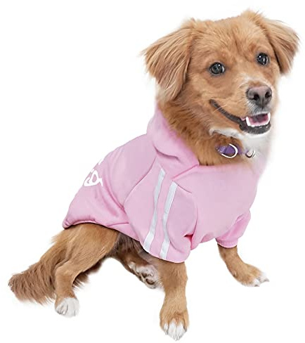 Eastlion Felpa Cane Vestiti Cappotto Caldo Felpe con Cappuccio Maglione per Cucciolo di Cane Piccolo in Cotone Costumi Abbigliamento per Animali Domestici,Rosa L