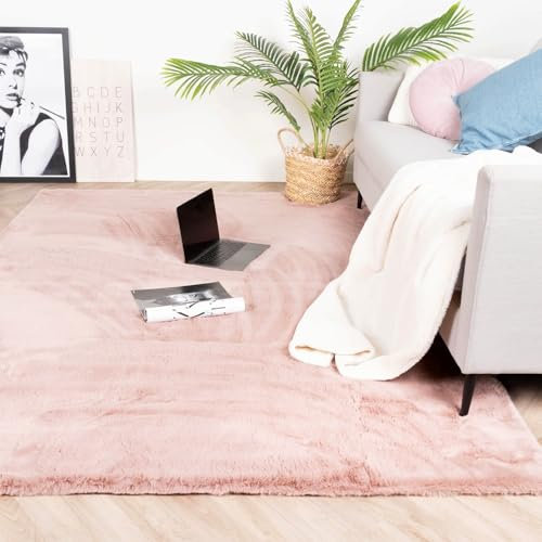 FRAAI | Home & Living Hochflor Teppich - Comfy Supreme Rosa - Shaggy, Einfarbig - Modern, Skandinavisch - Wohnzimmer, Esszimmer, Schlafzimmer - Fellteppich - Carpet