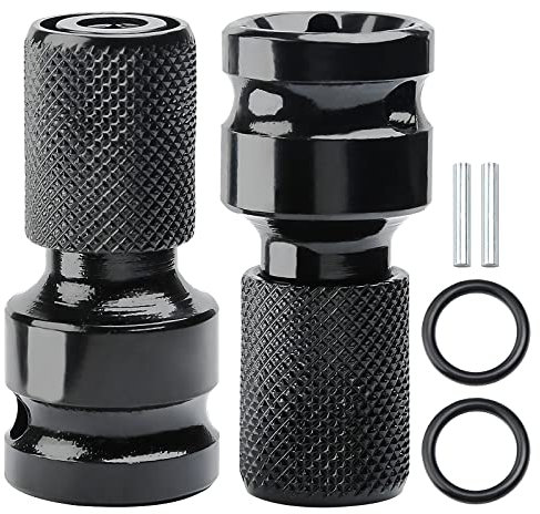 2 Pack Impact Driver Socket Adaptor 1/2 Inch Square Drive to 1/4 Inch Hex Shank Socket Adapter Quick Release Chuck Converter for Impact Ratchet Wrench Screwdriver Bit Holding Socket