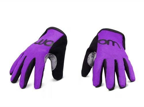 woom TENS Bike Gloves, Child’s & Youth Bicycle Full Finger Protection with Grip for Road Cycling & Mountain Biking (Boys & Girls) - Purple - 6