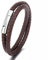 Jewellbox Retro-Armband aus echtem Leder, handgefertigt, geflochten, für Herren, 16 inch - 41 cm, Braun