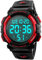 kieyeeno Herren Digital Sport Uhren, 50M Wasserdicht Sport Outdoor Armbanduhr mit LED Licht, Alarm, Kalender, Stoppuhr, 12/24 Stunden Duale Zeitzone
