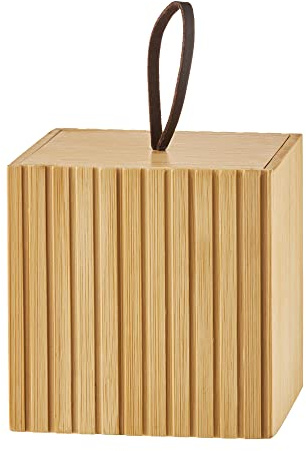 Jotta Wattepads Behälter Bambus Wattepadhalter Bad skandinavischer Stil rechteckig 9 x 9 x 9 cm Bamboo Kollektion