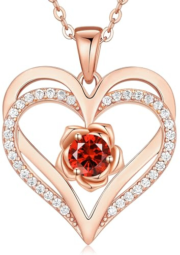 CDE Collana Donna Collana Cuore Argento 925 in Oro Rosa Gioielli Donna 1