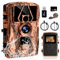 Flintronic Camera de Chasse Nocturne, 8K 60MP HD Caméra de Chasse, Invisible Infrarouge Vision Nocturne Animaux Piege Caméra Photographique, Camera Suiveuse Exterieur Étanche Angle 120 °