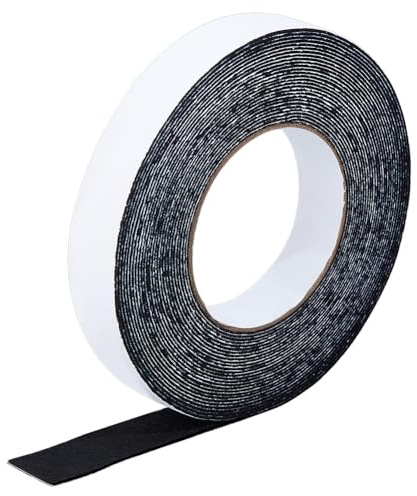 BENECREAT 10m x 25mm Rouleau en Feutre Noir, Rouleaux de Ruban Feutre Autocollant, Ruban Adhésif pour Meubles Protection des Sols en Bois Dur Chaises Murs