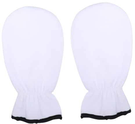 BAZEITFLOW Guanti Esfolianti Mani Spessi con Olio Essenziale Idratanti e Riutilizzabili per Trattamento Spa Morbida e Nutriente Senza Logo Colore Bianco