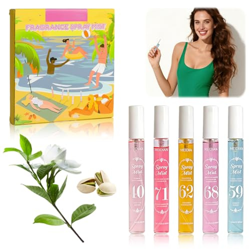 Parfym kroppsspray damset, set om 4 10 ml fruktig body mist, långvarig doftspray, hår och kropp doft mist, parfym, damset, presentset för kvinnor, återfuktar huden aerosol