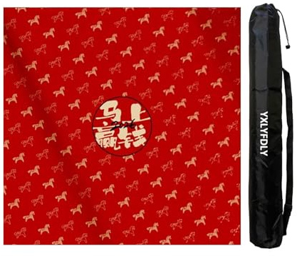 YXLYFDLY Mantel Mahjong rojo silencioso y de reducción de ruido con bolsa de transporte, tapete de juego en casa para Mahjong, póquer, cartas, juegos de azulejos (130 cm)