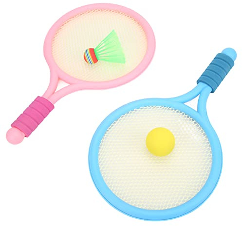 WGFOIP Racchetta da Badminton per Bambini Simpatica Racchetta da Equilibrio per Esercizi per 3 Anni con Palla in Gomma da Badminton per Interni Ed Esterni