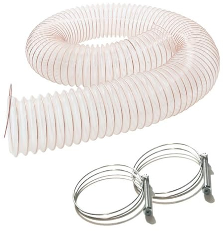 DIAMWOOD - Tuyau Flexible Aspiration Copeaux Bois Poussière - Gaine PU Spirale Acier Cuivré Ø 100mm Longueur 5M - avec 2 Colliers De Serrage Inclus