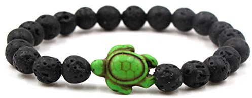 Buchklassiker Armband, Ätherische Öle Parfüm Diffusor Vulkangestein Perlen Armreif, Grün Turtle Stretch Yoga Verstellbare Elastische Bündchen Unisex Armband Schmuck Festival Paar Geschenk Der Freund