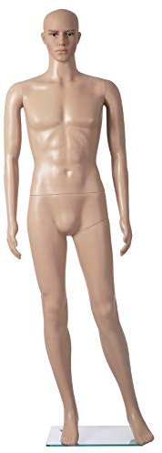 fella4stores Schaufensterfigur, PE Schaufensterpuppe Ken, Herrenmannequin, M1KEN, Glasbodenplatte, Wadendorn