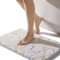 QJHOMO White Bath Mat 40 x 60 cm Bathroom Mat Non Slip Bath Mats Gold Stripes Marble Rug Absorbent Microfiber Bathroom Rug Machine Washable Floor Carpet for Shower, Living Room, Bedroom