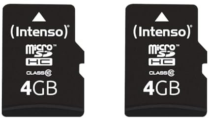 Intenso microSDHC 4GB Class 10 Speicherkarte inkl. SD-Adapter, schwarz (Packung mit 2)