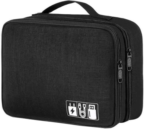 Spardar Tech Pouch, 4 Layer Portable Cables Organizer, Waterproof Dustproof