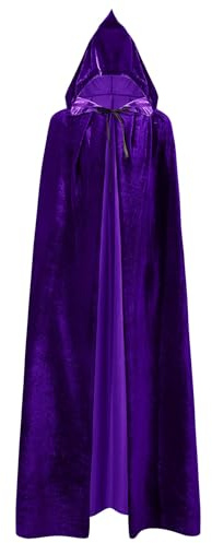 NebulaGlam Cape d'Halloween avec capuche - Costume de diable - Costume de sorcière - Cape de vampire - Costume d'Halloween pour adulte - Unisexe - Violet