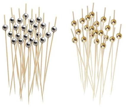 200 Piezas Brochetas De Frutas, Brochetas De Frutas Con Cuentas Redondas, Juego De Brochetas De Cóctel, Tenedor De Frutas Para Aperitivos, Adecuado Para Fiestas Y Reuniones