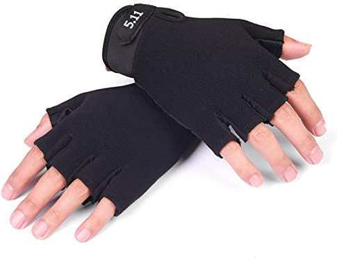Fahrradhandschuhe, rutschfeste Handfläche elastisch weich Halbfingerhandschuhe mit verstellbarem Riemen for Radfahrer Sportler Outdoor Aktivitäten