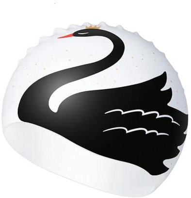 MNEVZX Maschera Cuffie da Nuoto Uomo Donna Capelli Lunghi Cuffia da Piscina Impermeabile Protezione per Le Orecchie Grande Cappello da Sub in Silicone Snorkeling Mask(Happy)