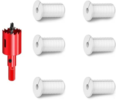 DuDuZui 6PCS White Non-slip Wall Bushing for Starlink Cable, 19mm Ethernet Wall Grommets, Feed-Through Ethernet Cable Grommet for Starlink Cable and Furniture Wire Hole, with 1PC Hole Saw