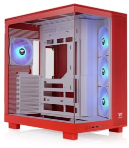 Thermaltake View 380 XL TG ARGB | Mid‑Tower ATX‑chassi | 4 förinstallerade ARGB Lite 120 mm‑fläktar | Dubbel härdglasfront | Kompatibel med AIO‑kylare upp till 360 mm | Flaming Orange