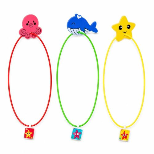 Fxzqgnh 3 Pieces Pesado Juguete Acuático Buceo Temático Marino Anillos Buceo Colores para Piscina