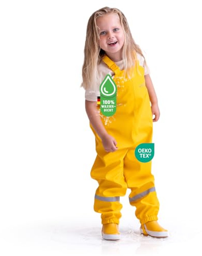 BMS Kinder Regenhose Softskin Buddellatzhose OekoTex Gelb-80