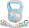 GORILLA SPORTS® Kettlebell - 2kg, 3kg, 4kg, 5kg, 6kg, 8kg, 10kg, 12kg, 14kg, 16kg, 18kg, 20kg Gewichte, Einzeln/Set, mit/ohne Ablage, Kunststoff - Kugelhantel, Schwunghantel, Kugelgewicht