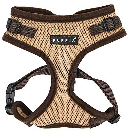 Puppia Ritefit Dog Harness small dog and medium dog harness - Adjustable and Super soft in many colours - Also usable as Puppy Harness - Anti Pull Dog Lead, Beige, L
