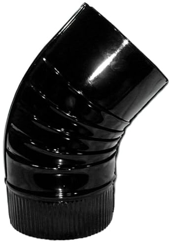 Codo Estufa Color Negro Vitrificado de 100 mm. 45°