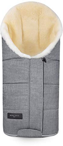 Werner Christ Baby, Lammfell Kinderwagen-Fußsack TULAVARIO – Buggy Lammfellfußsack (Kinder ab 6 - bis 36 Monate) aus medizinischem Fell, in Grigio (grau-meliert)