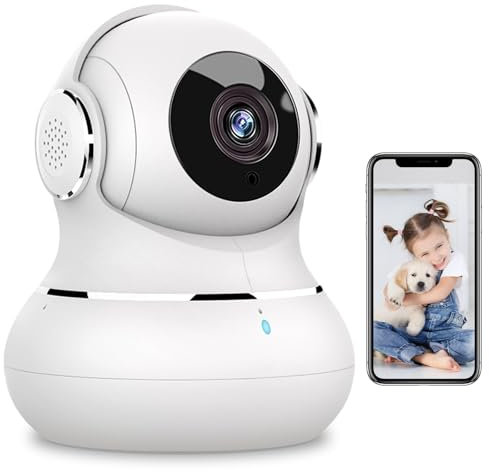 litokam Little elf Überwachungskamera Innen, 2K Babyphone mit Kamera mit Bewegungserkennung, 360°WLAN Kamera überwachung innen mit 2-Wege-Audio, Nachtsicht, Hundekamera Haustierkamera mit app, Alexa