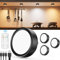 USB Aufladbar LED Spot Akku mit Fernbedienung, Schwarz 2400mAh Unterbauleuchte Küche LED Rund Magnetische Vitrinenbeleuchtung Kabellos Schranklicht Regal Beleuchtung Schrank Touch Lampe zum Kleben
