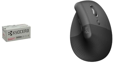 Kyocera TK-5240M Toner Magenta, Original Tonerkartusche 1T02R7BNL0 & Logitech Lift Vertikale Ergonomische Maus, Kabellos, Bluetooth oder Logi Bolt USB-Empfänger