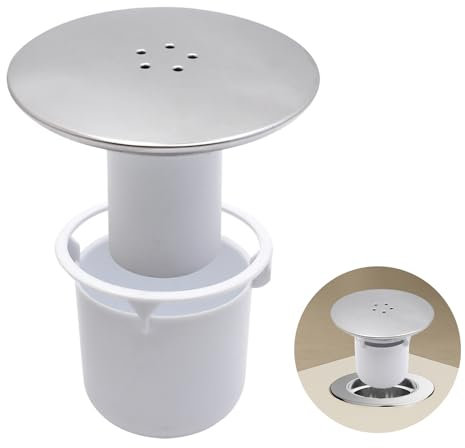 LURNODY Copertura Rimovibile per Scarico Della Doccia, Anti-Odore e Anti-Blocco, Copri Scarico Doccia Cromato Intercambiabile Copertura Facile da installare per Scarico del Pavimento per Bagno, Doccia