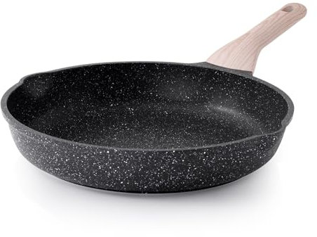 Kordisen Non Stick Frying Pans Skillet, 32 cm Granite Large Frying Pans Nonstick for Cooking, Healthy Induction Cookware, Heat Resistant Handle, PFOA Free