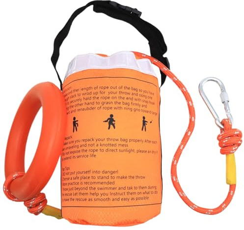 Kit Corda Di Salvataggio | Sacchetto di Salvataggio con Galleggiante da 400 kg,Dispositivo Galleggiante Multiuso per Emergenze Marine, Sport Acquatici, Alluvioni e Sicurezza
