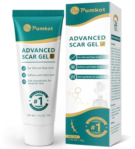 Scar Cream Silicone Scar Gel, Powerful Scar Removal Cream for Old & New Scars, Helps Reduce Surgical Scars, Acne, Burn, Keloids & Stretch Marks, 1.76 oz (50g)