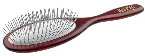 EHASO Haarbürste Maxi-PIN, Edelstahlborsten, Holzgriff, Entwirrend, für alle Haartypen, alle Altersgruppen / unisex, Personen mit langen Haaren