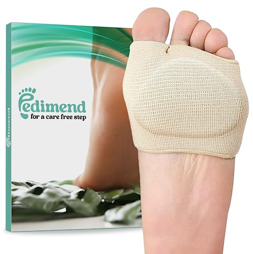 Pedimend Metatarsal Pads for Women and Men Ball of Foot Cushion - Gel Sleeves Cushions Pad - Fabric Soft Socks for Supports Feet Pain Relief Small (UK 3-6)